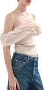 MANGO Bubble Off the Shoulder Knit Top