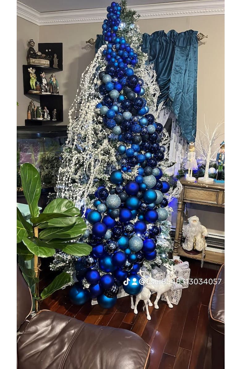 Northlight Shatterproof Matte Christmas Ball Ornaments - 4" (100mm) - Royal Blue - 12ct, Alternate, color, 