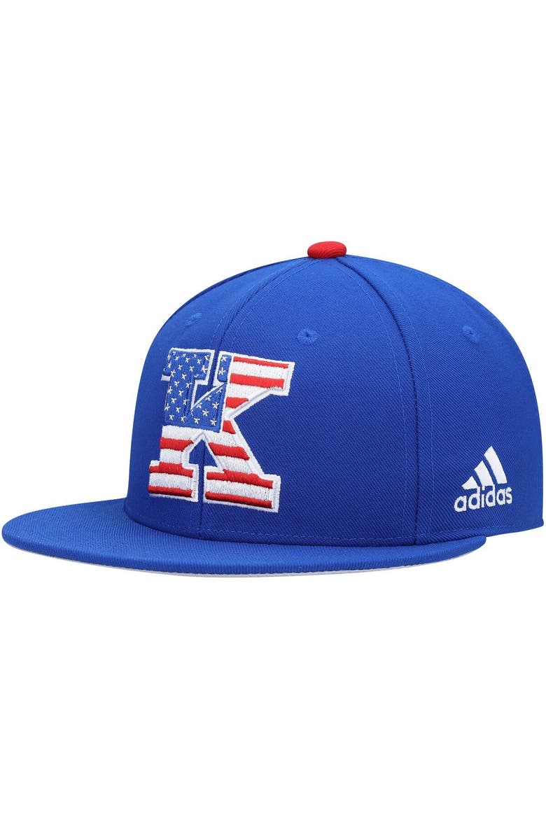 Men's adidas Royal Kansas Jayhawks On-Field Baseball Fitted Hat, Main, color, Royal