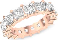 HauteCarat Asscher Cut Lab Created Diamond Eternity Band Ring