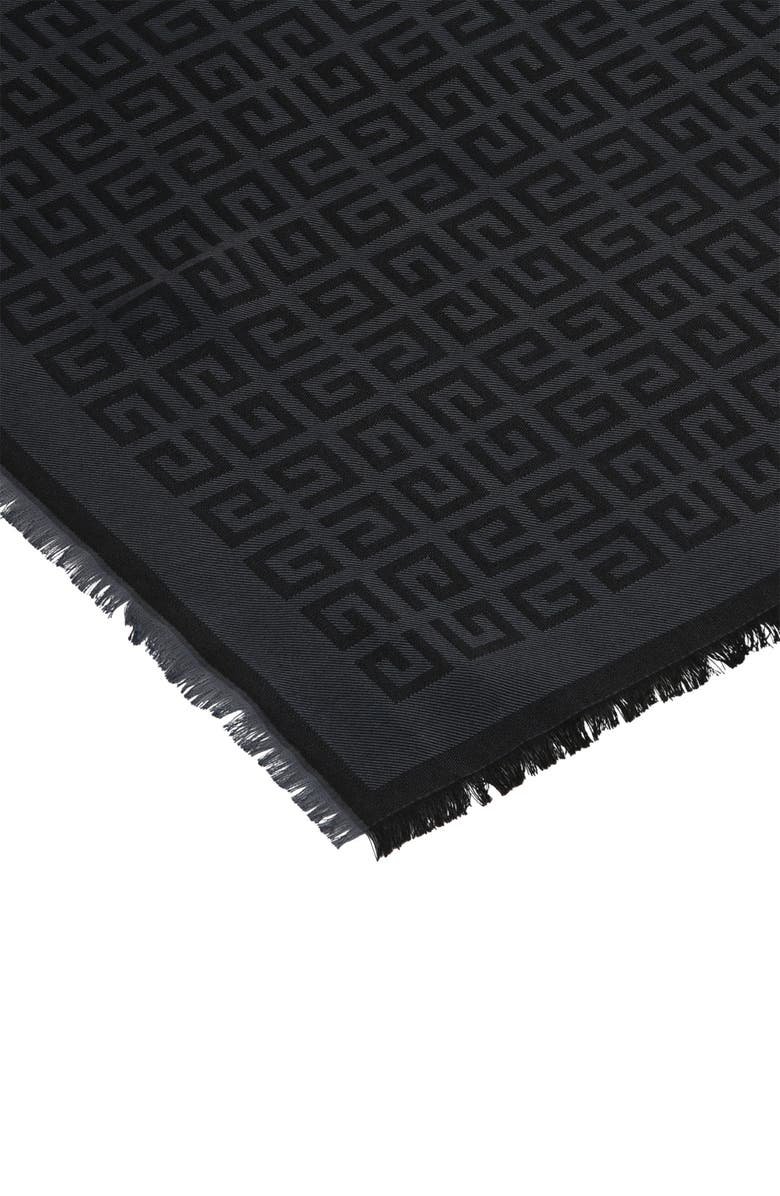 Givenchy Silk & Wool Logo Scarf, Alternate, color, 