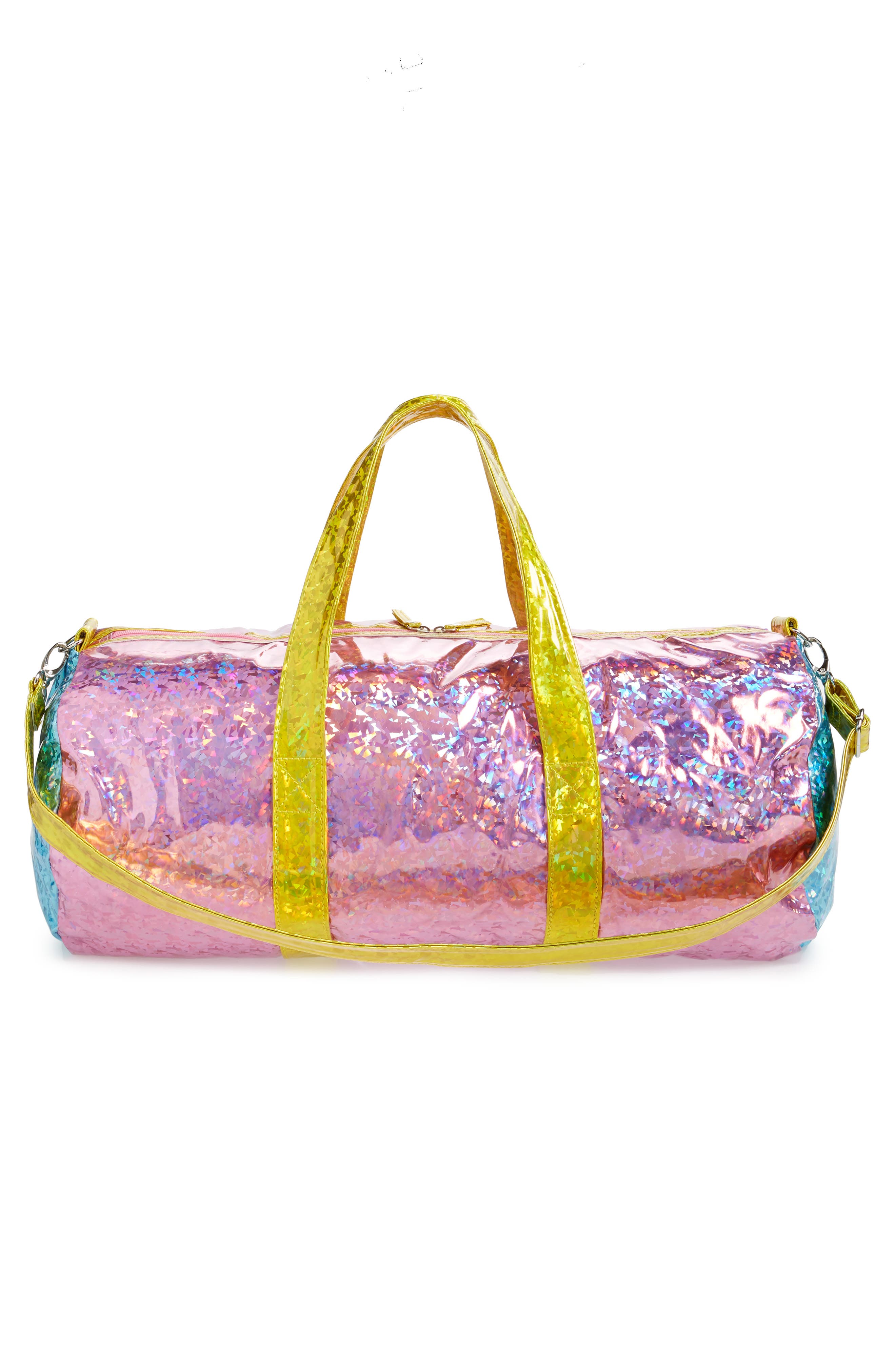 Manière Large Holographic Vinyl Duffle Bag, Alternate, color, 