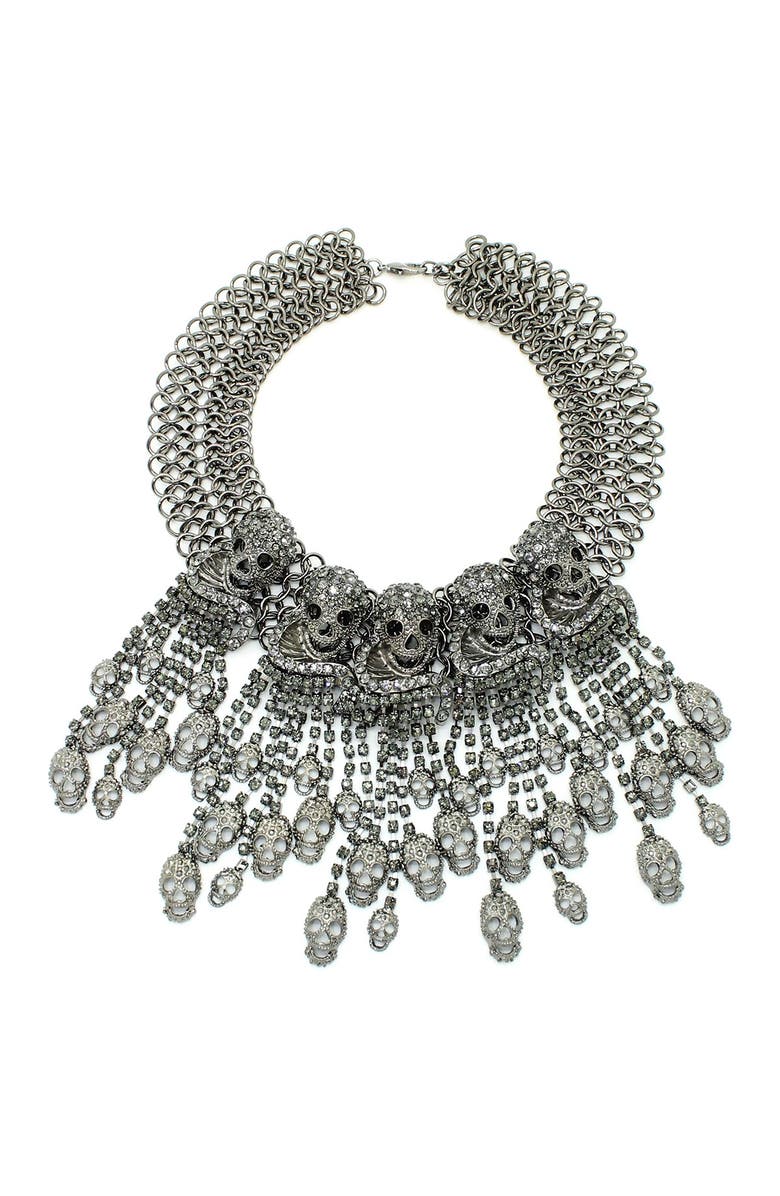 EYE CANDY LOS ANGELES Skull My Neck Necklace, Main, color, Gun-Metal