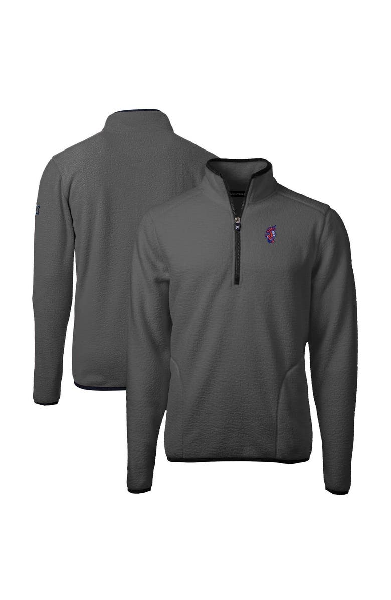 Cutter & Buck Men's Cutter & Buck Gray Florida Gators Swinging Gator Cascade Eco Sherpa Fleece Quarter-Zip Pullover Top, Main, color, 