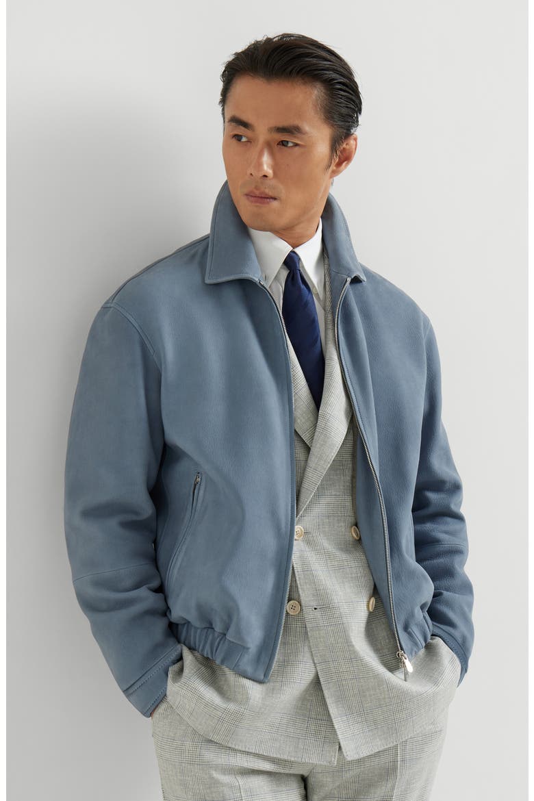 Nubuck outerwear jacket, Alternate, color, Slate