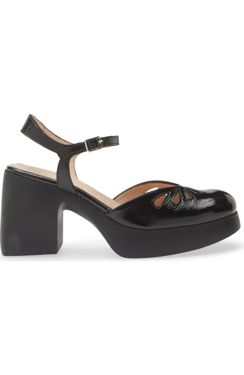 Wonders Ankle Strap Platform Pump, Alternate, color, Lack Black
