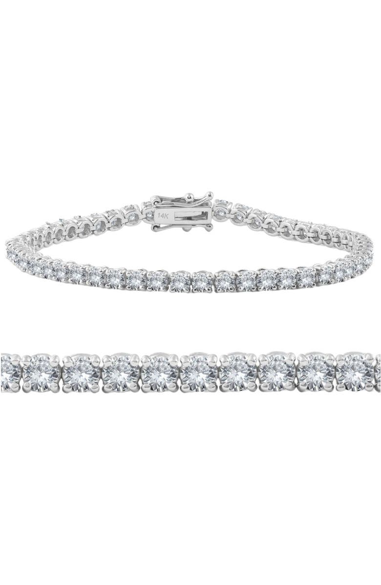 Bliss Diamond 6ct EX3 Lab Grown Diamond Tennis Bracelet 18K Gold 7 Inches, Main, color, 