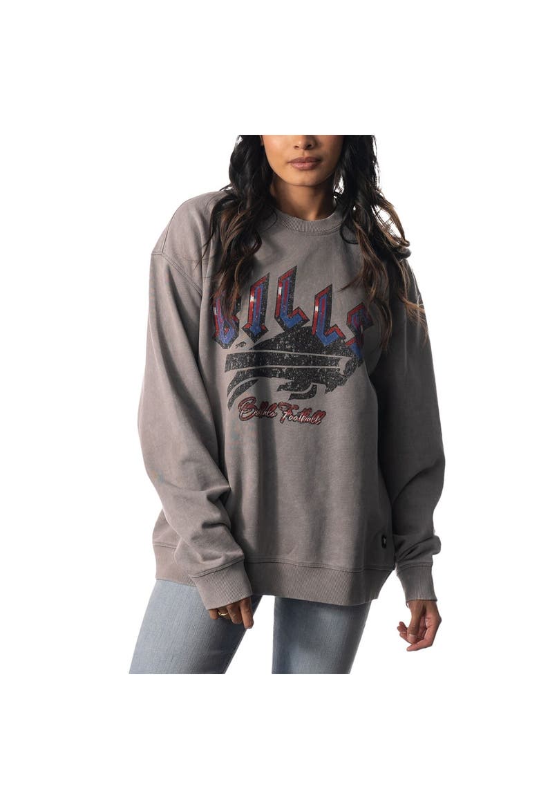 Unisex The Wild Collective Gray Buffalo Bills Distressed Pullover Sweatshirt, Alternate, color, Gray