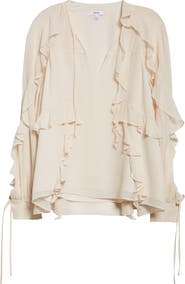 Reiss Zaria Ruffle Tie Neck Top