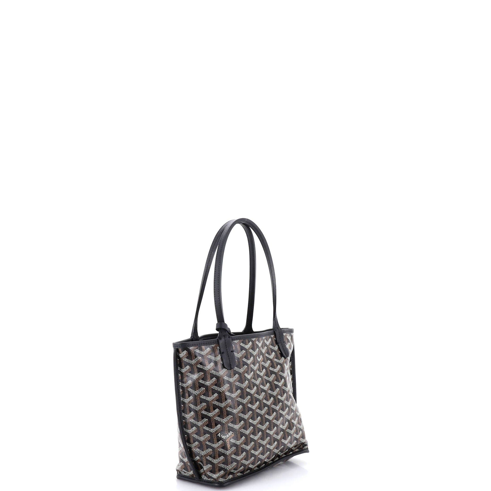 Pre-Owned Goyard Anjou Reversible Tote Coated Canvas Mini, Alternate, color, Black