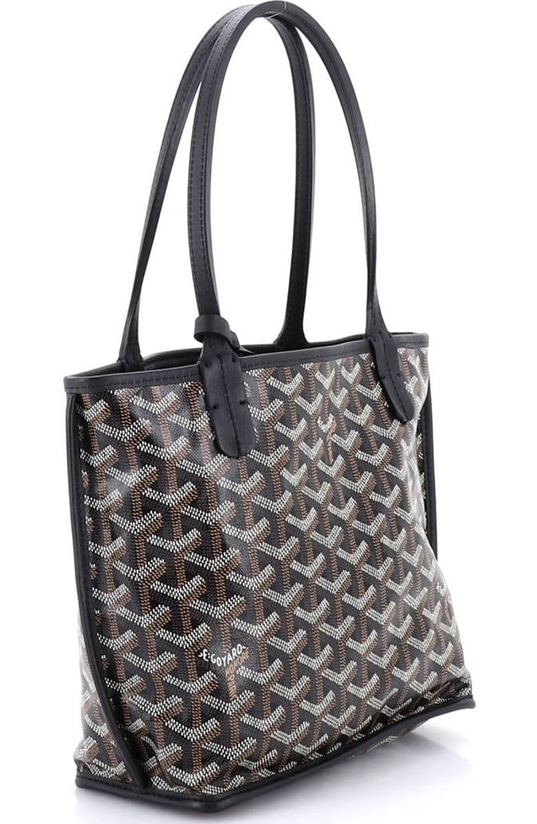 Pre-Owned Goyard Anjou Reversible Tote Coated Canvas Mini, Alternate, color, Black
