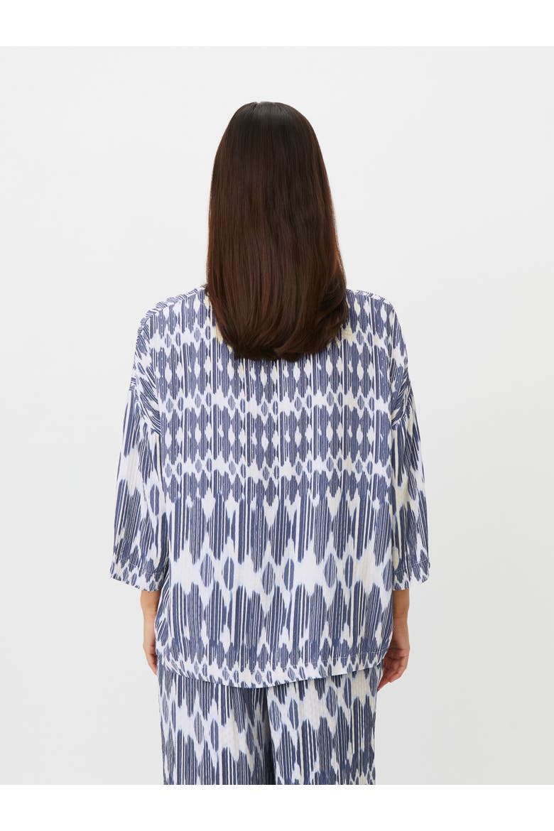 Mabecca Printed Fluid Drape Blouse, Alternate, color, Medieval Blue
