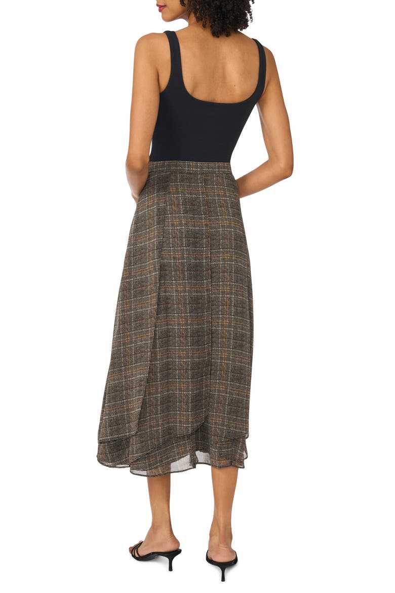 Paneled Plaid Midi Skirt, Alternate, color, AUBURN PLAID