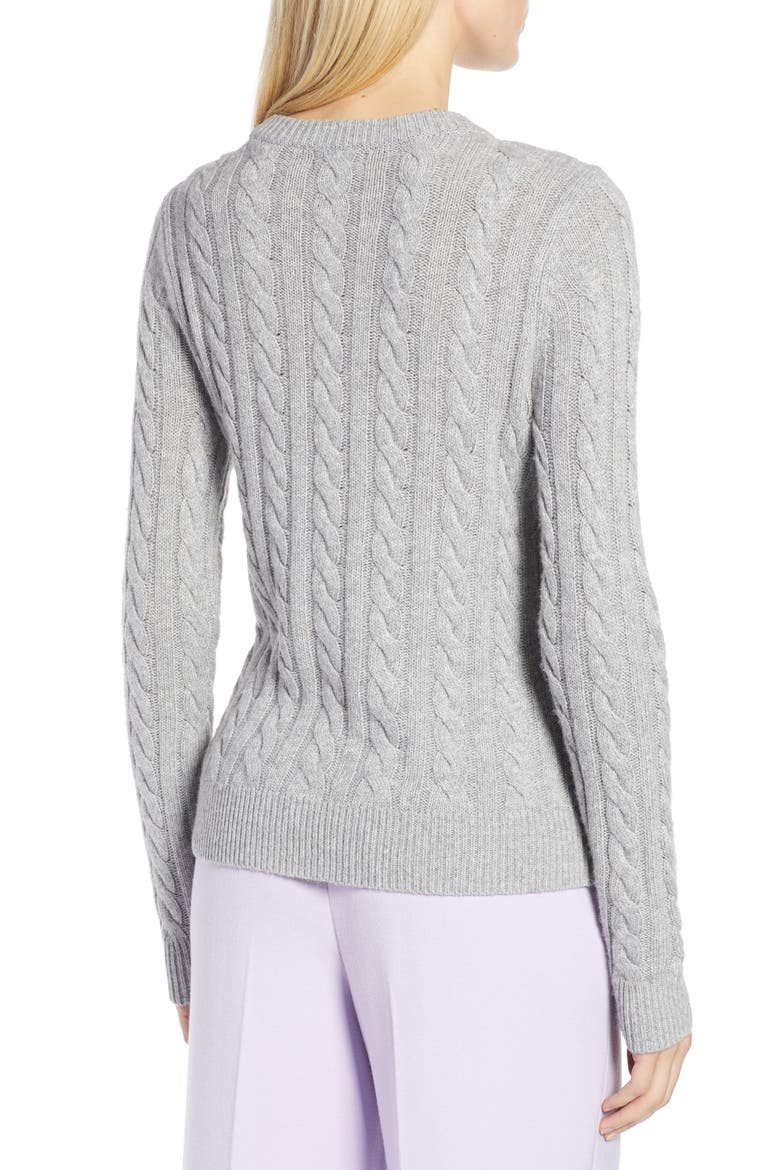 x Atlantic-Pacific Cable Sweater, Alternate, color, GREY HEATHER