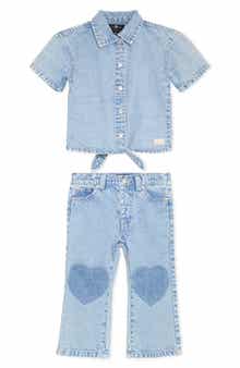 Denim Top & Heart Patch Jeans
