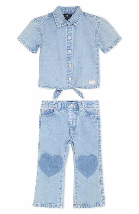 Denim Top & Heart Patch Jeans