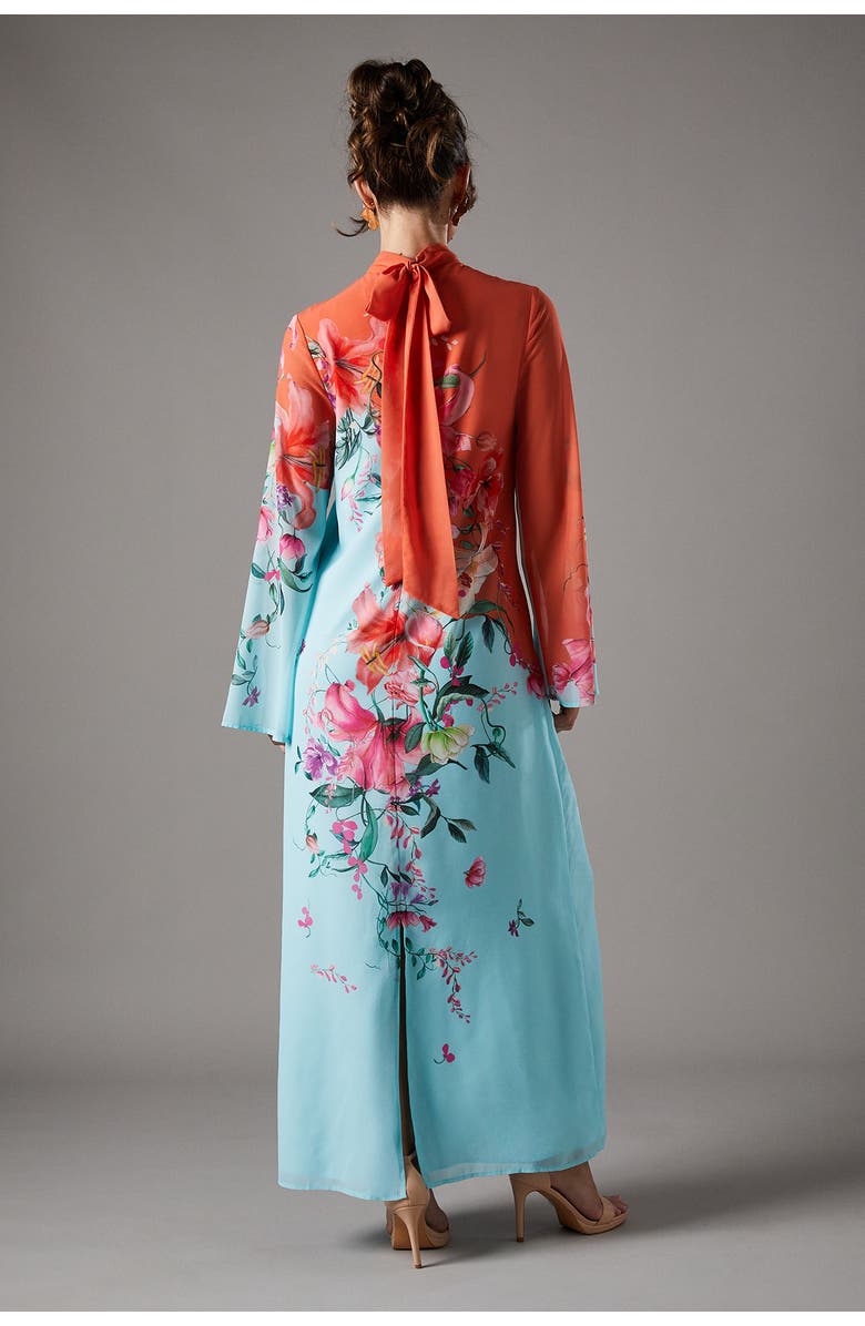 Coast Printed Tie Back Column Maxi Dress, Alternate, color, Multi