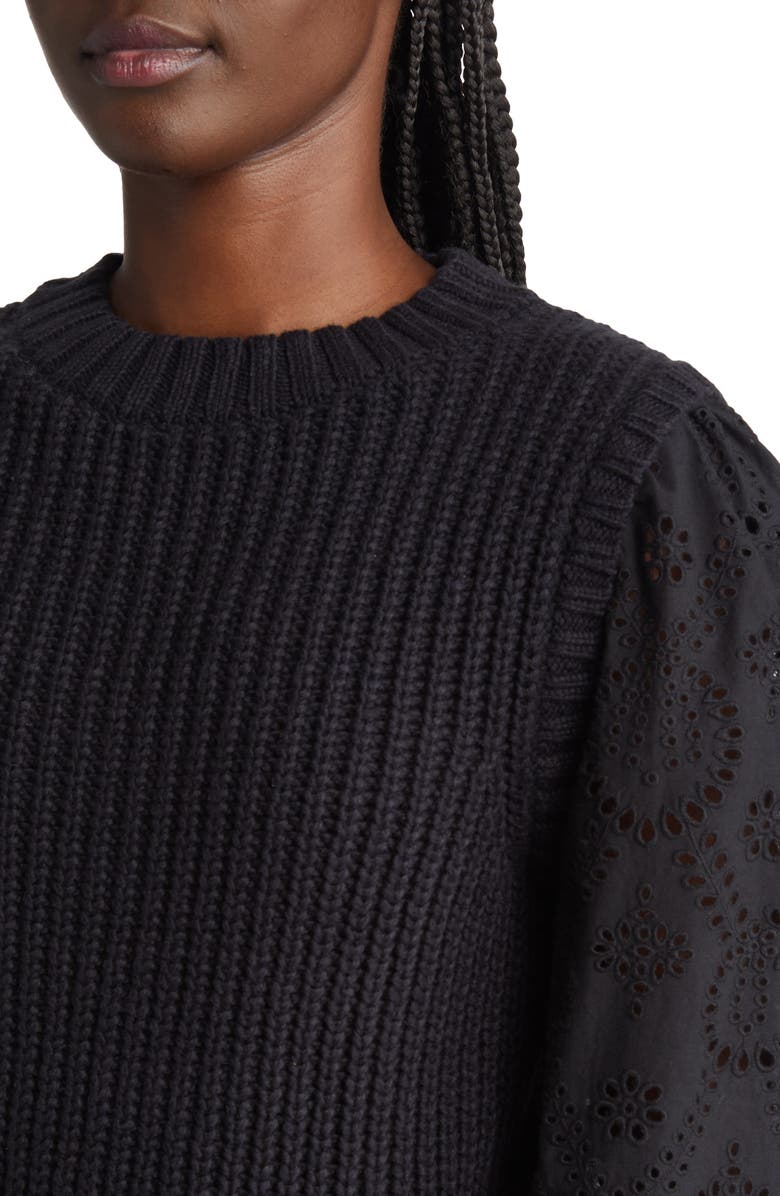 Rails Dhalia Eyelet Sleeve Sweater, Alternate, color,