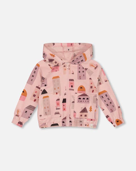 Deux Par Deux Hooded Terry Beach Dress - Candy Pink