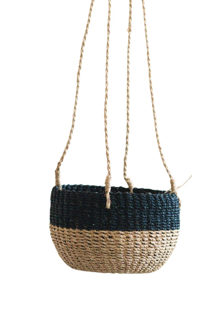 Round Hanging Basket, Main, color, Natural + Black