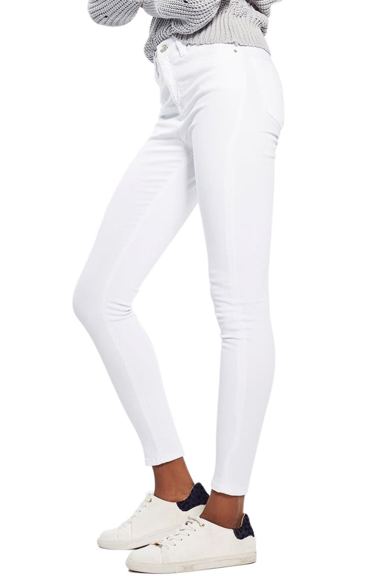 Jamie High Waist Ankle Skinny Jeans, Main, color, WHITE