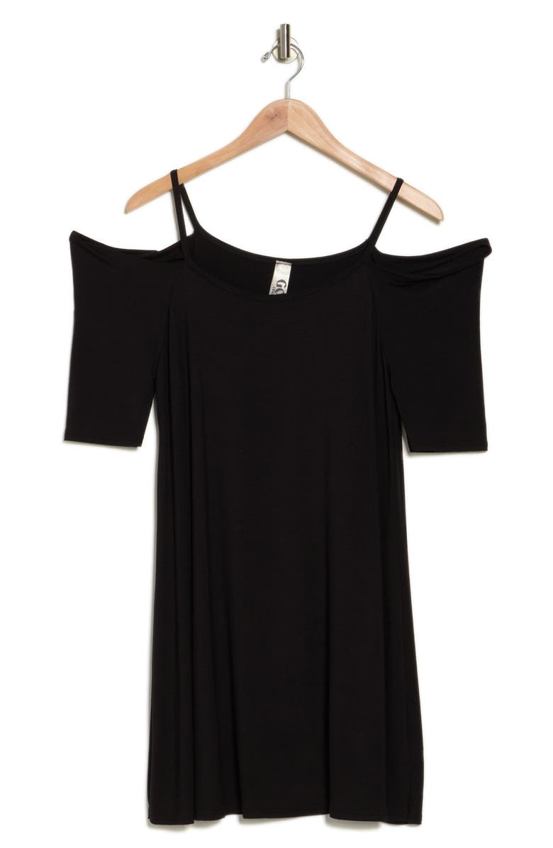 GO COUTURE Cold Shoulder Minidress, Alternate, color, Black