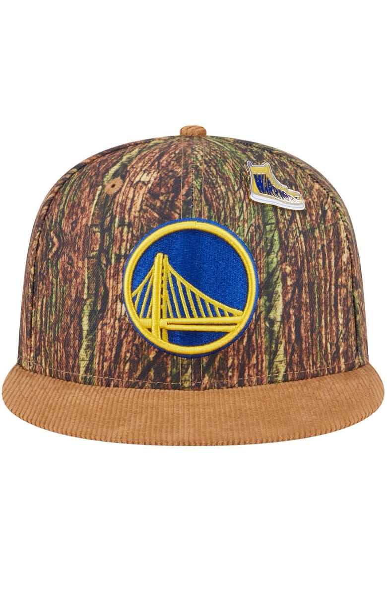 New Era Men's New Era Camo Golden State Warriors Victory Grove Forest Sneaker Pin 9FIFTY Snapback Hat, Alternate, color,
