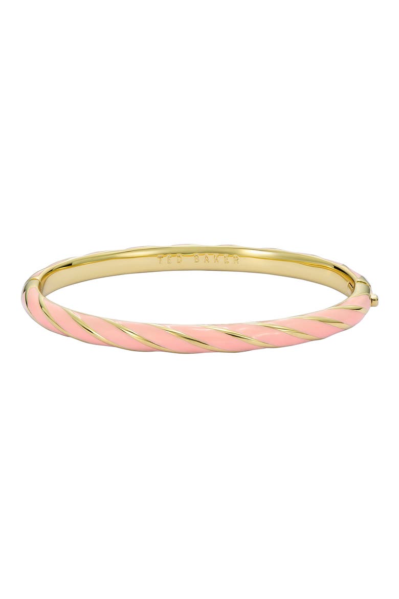 Trinity Twist Enamel Hinge Bracelet, Alternate, color, METALLIC GOLD/ LIGHT PINK