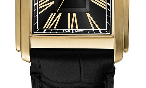 Fossil Men's Carraway Three-hand Black Croco Leather Watch, 42mm In Black