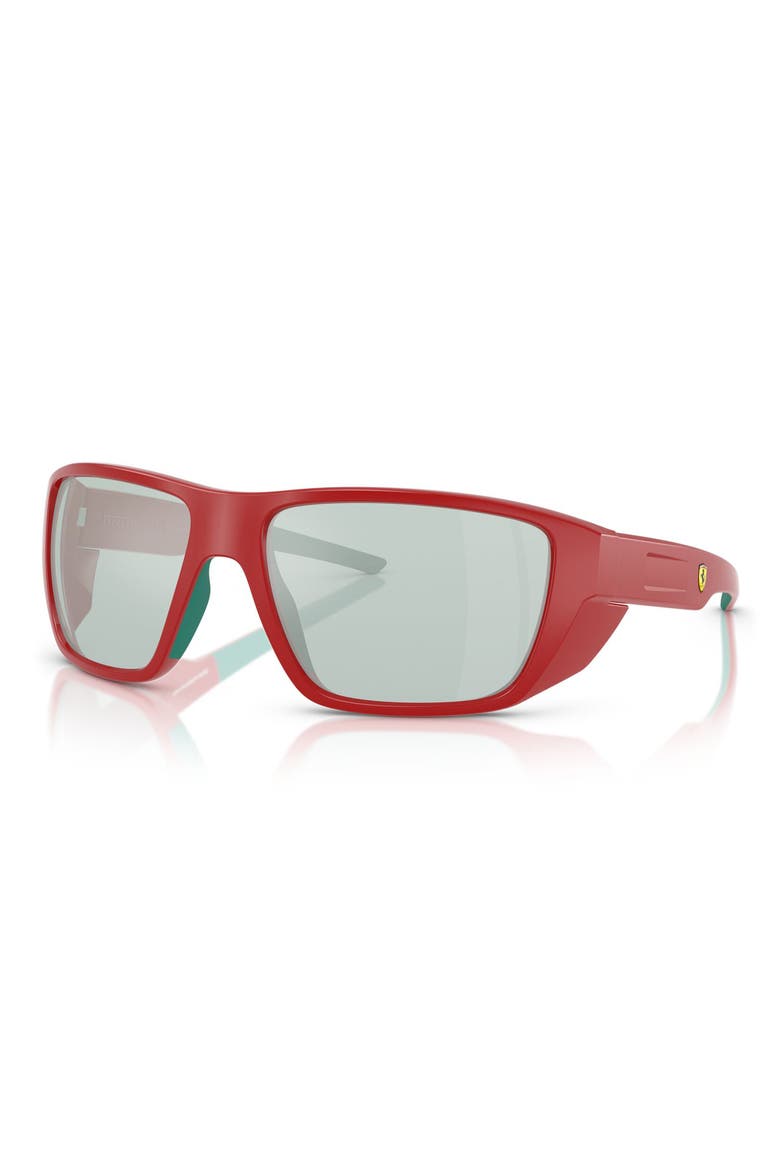 61mm Rectangular Sunglasses, Alternate, color, RED / MIRROR BLUE