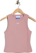 Off-White Row Cotton Blend Ribbed Tank