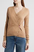 CISSA Button-Up Wool & Cashmere Wrap Cardigan