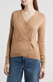 CISSA Button-Up Wool & Cashmere Wrap Cardigan