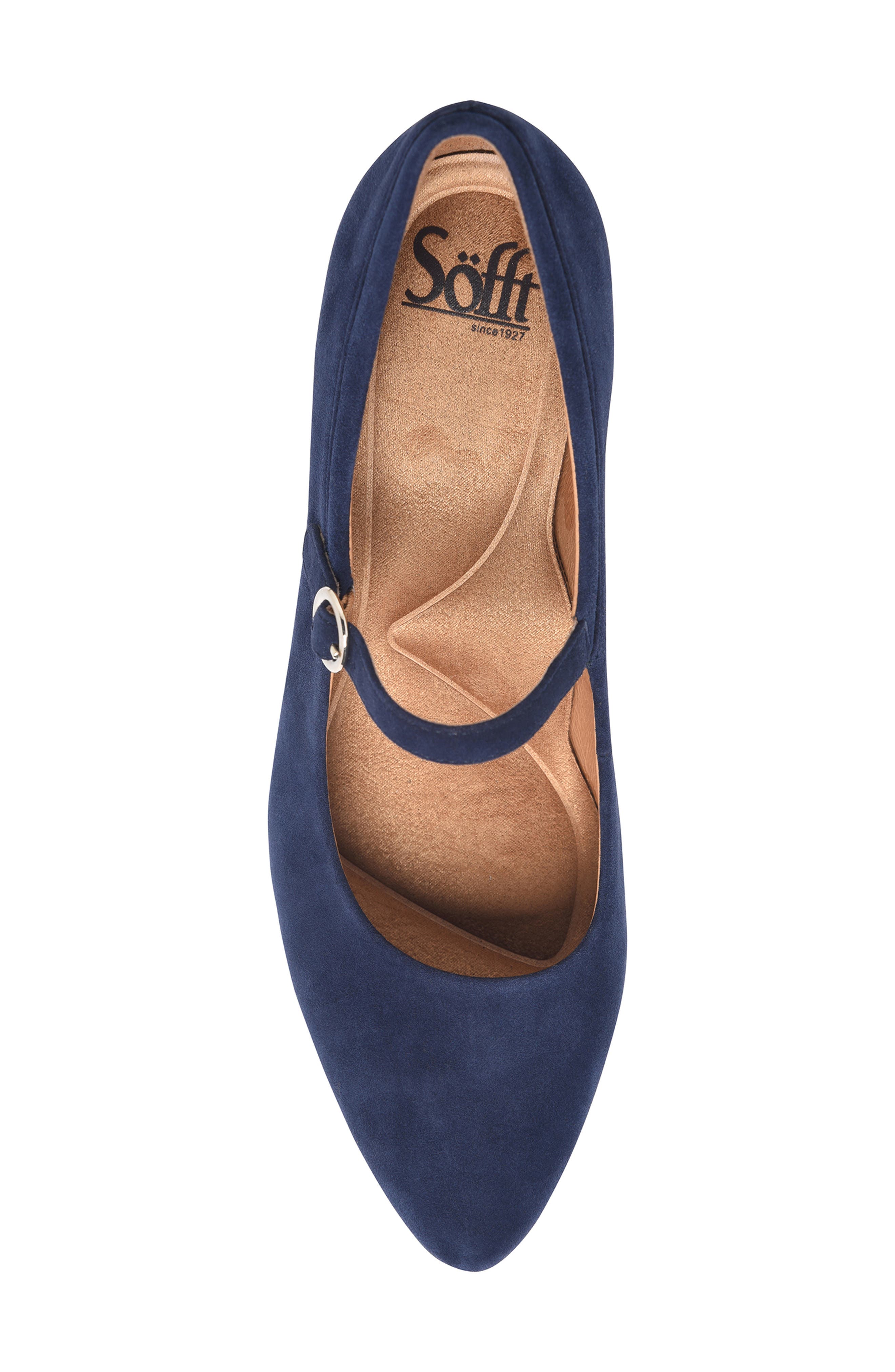 Söfft Sienna Pointed Toe Mary Jane Pump, Alternate, color, Sky Navy
