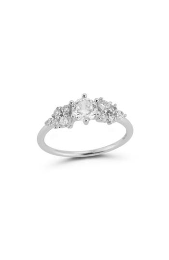 Glaze Jewelry Cubic Zirconia Cluster Ring In White