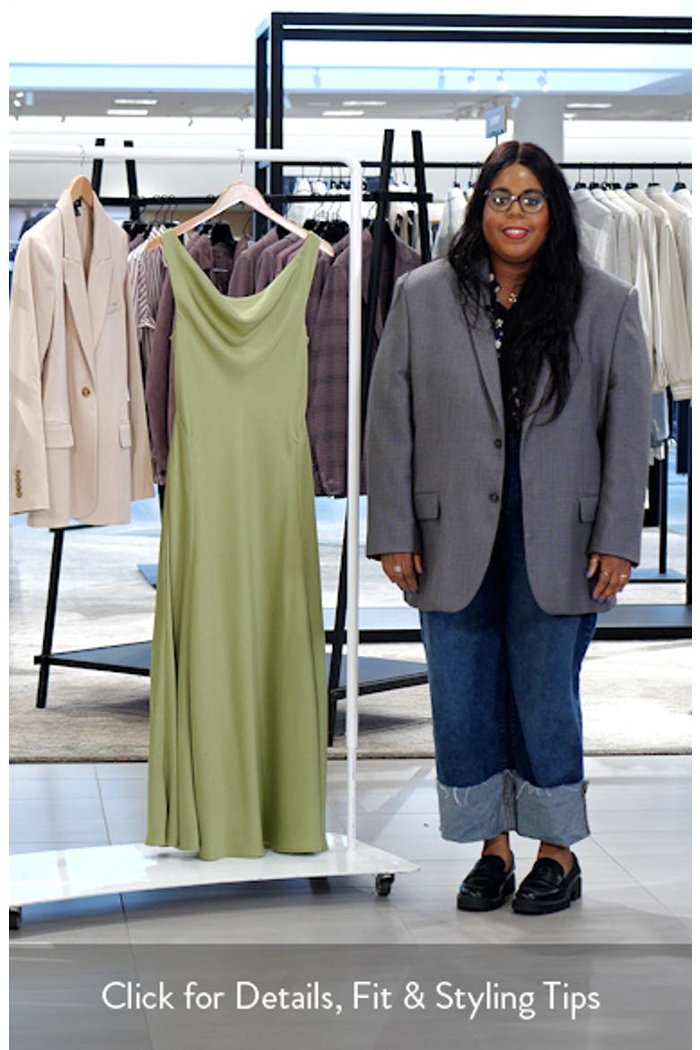 Tala Cowl Neck Satin Gown video
