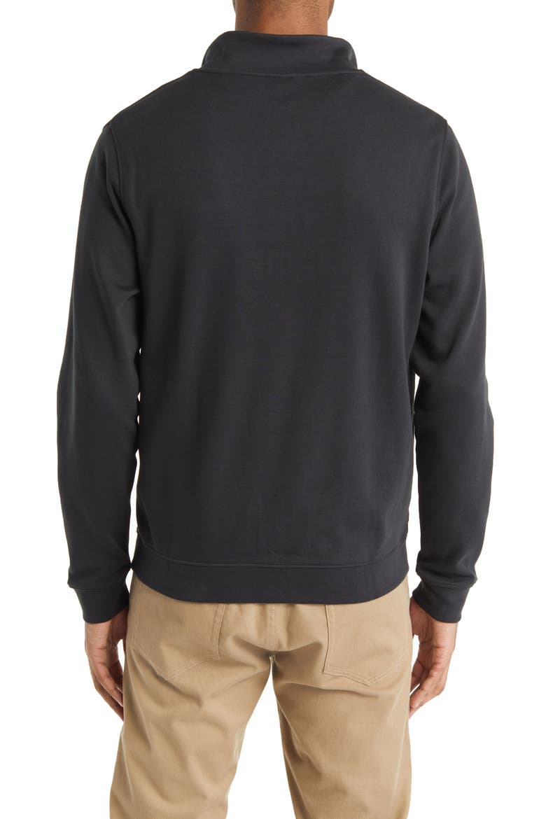 Pima Cotton Interlock Quarter Zip Pullover, Alternate, color, BLACK