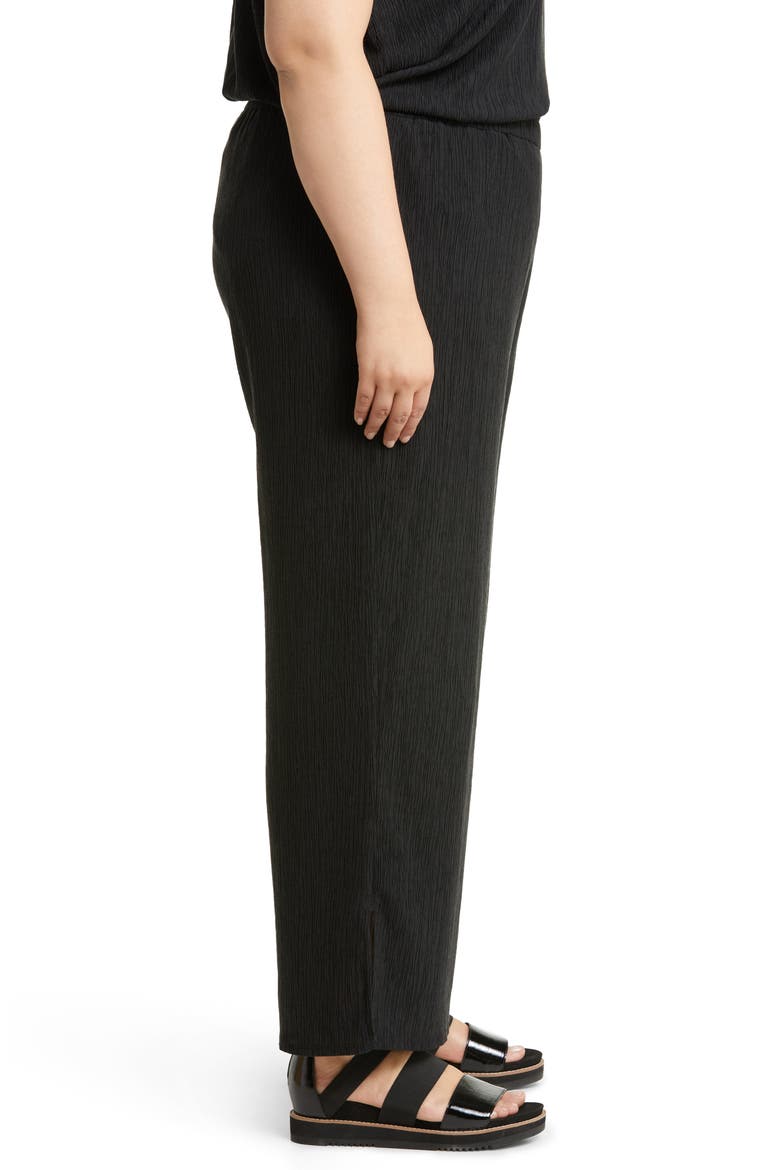 Textured Wide Leg Pants, Alternate, color, BLACK