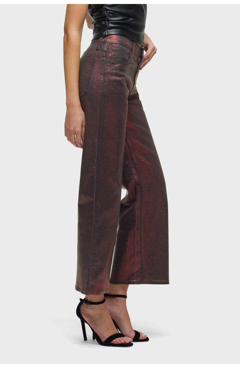 Hudson Jeans Rosie High-Rise Wide Leg Ankle, Alternate, color, Port Glitter Foil