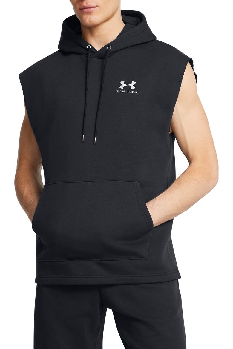 Icon Fleece Sleeveless Hoodie, Main, color, BLACK