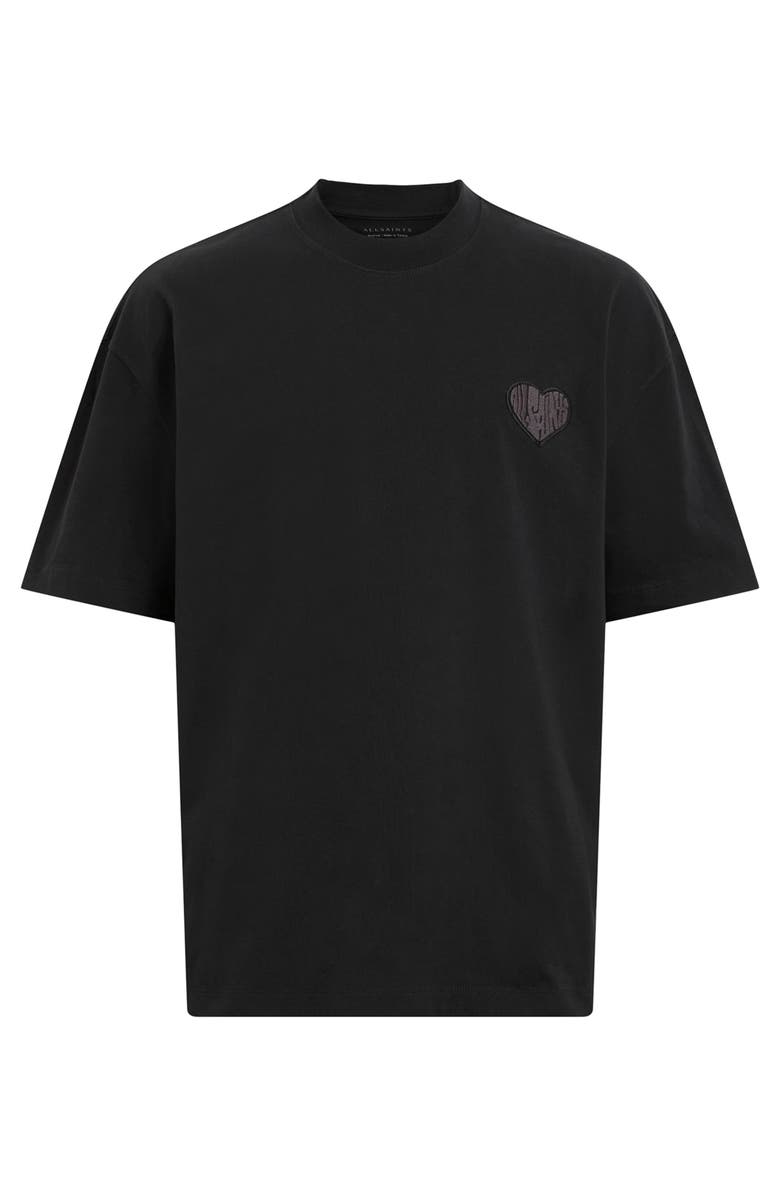AllSaints Lover Oversize Heart Appliqué Cotton T-Shirt, Alternate, color, 