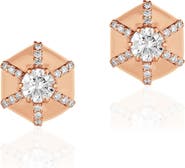 GOSHWARA Queen Hexagon Stud Earrings
