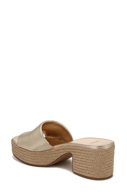 Vince Margo Metallic Espadrille Slide Sandals In Champagne