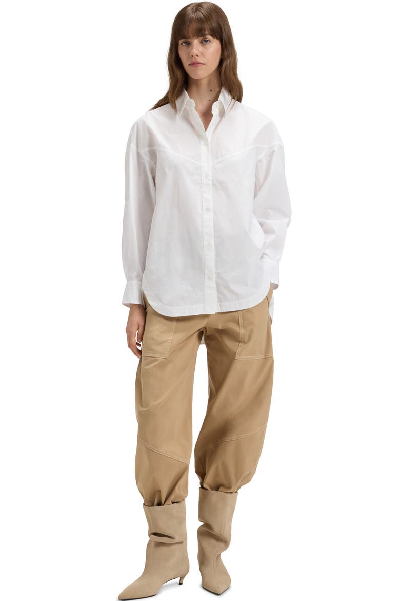 Bostaffa Cotton Button-Up Shirt, Alternate, color, WHT