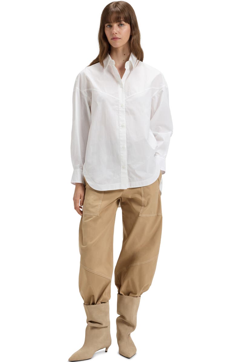 BOSS Orange Bostaffa Cotton Button-Up Shirt, Alternate, color, White