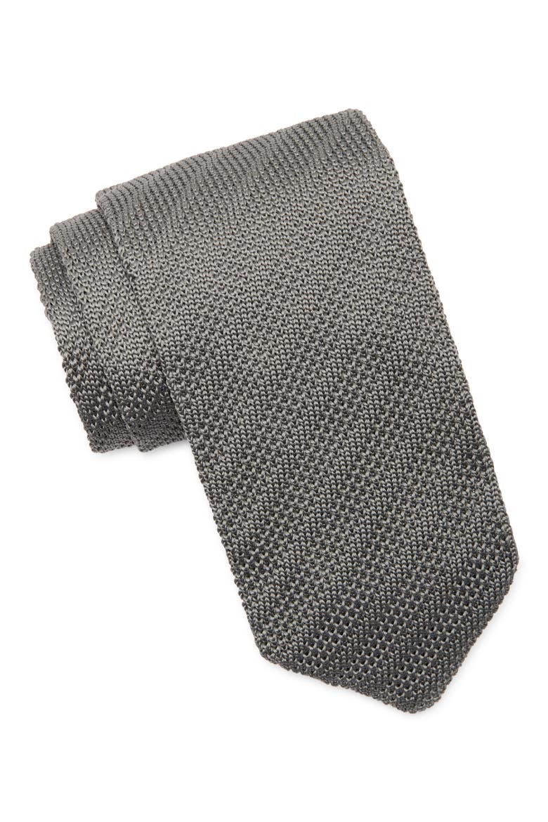 Stanley Solid Knit Tie, Main, color, GREEN