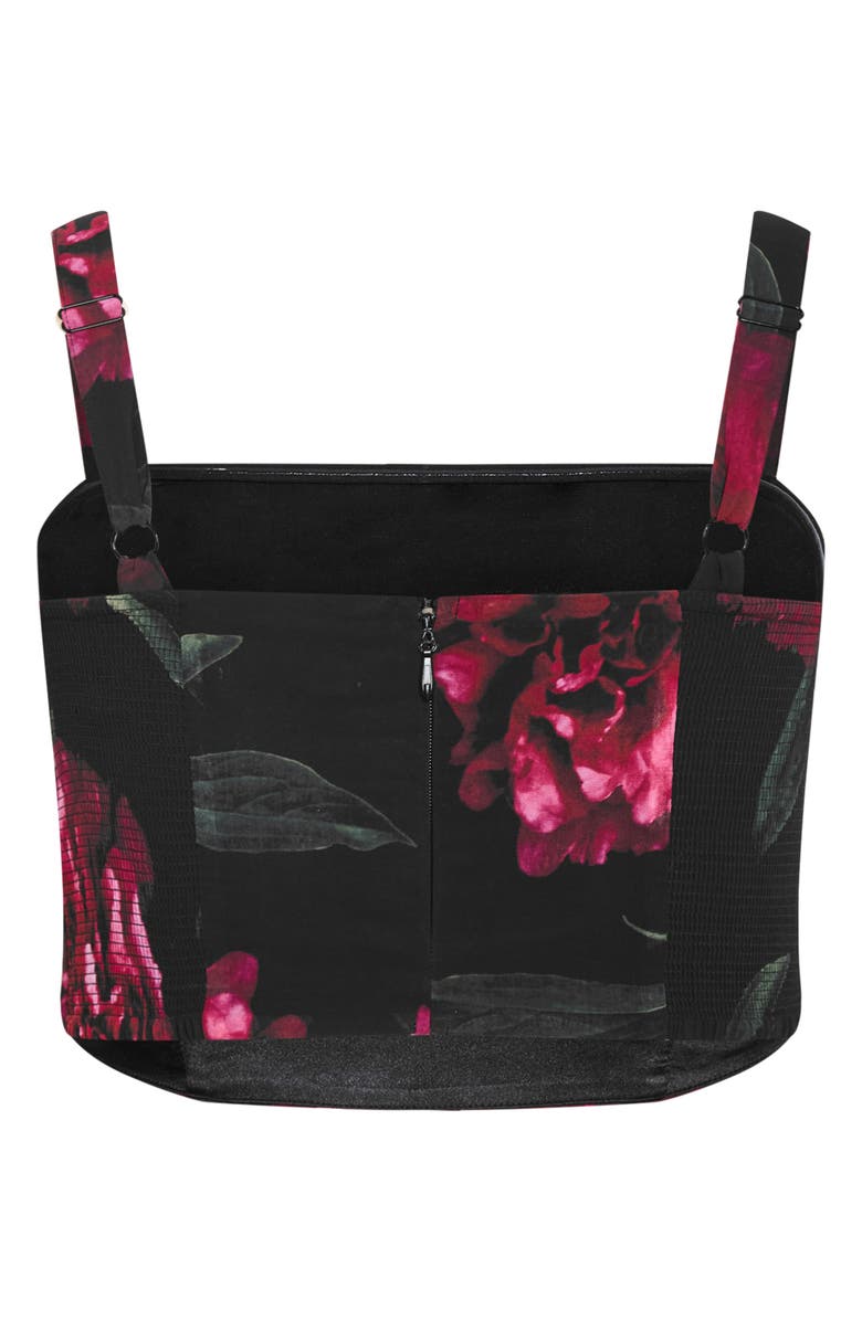 City Chic Bianka Print Crop Tank, Alternate, color, Lush Bloom