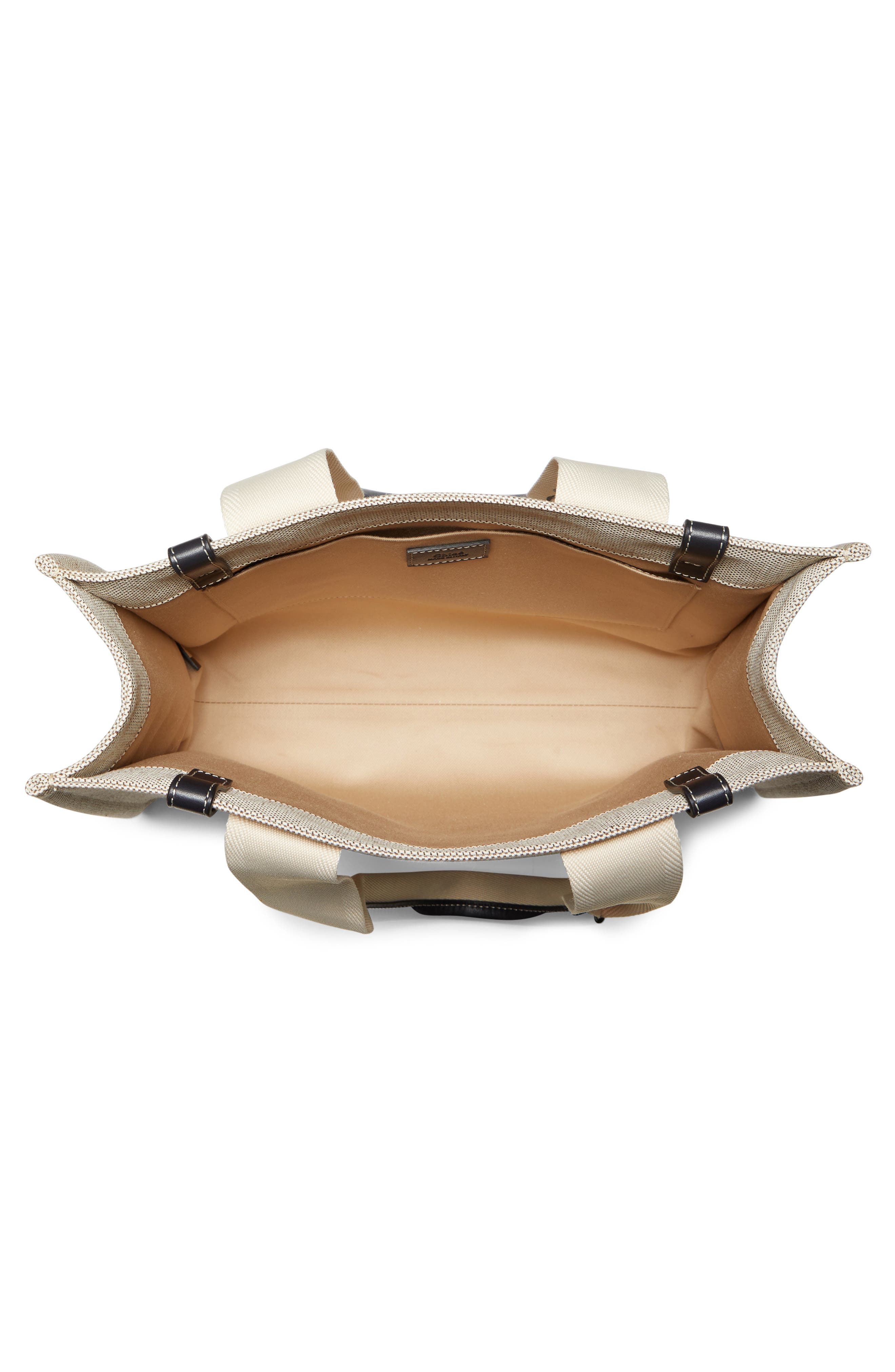 Chloé Medium Woody Logo Strap Canvas Tote, Alternate, color, 