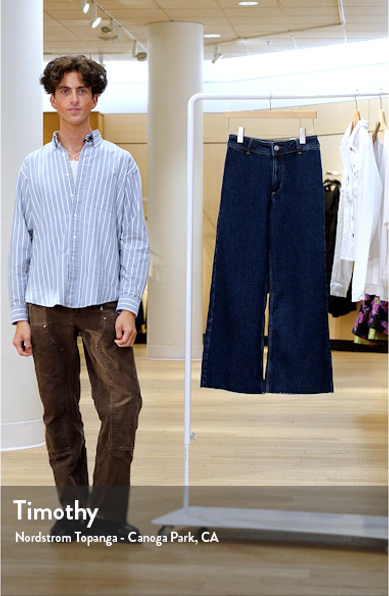 Catherin Raw Hem High Waist Wide Leg Culotte Jeans, sales video thumbnail