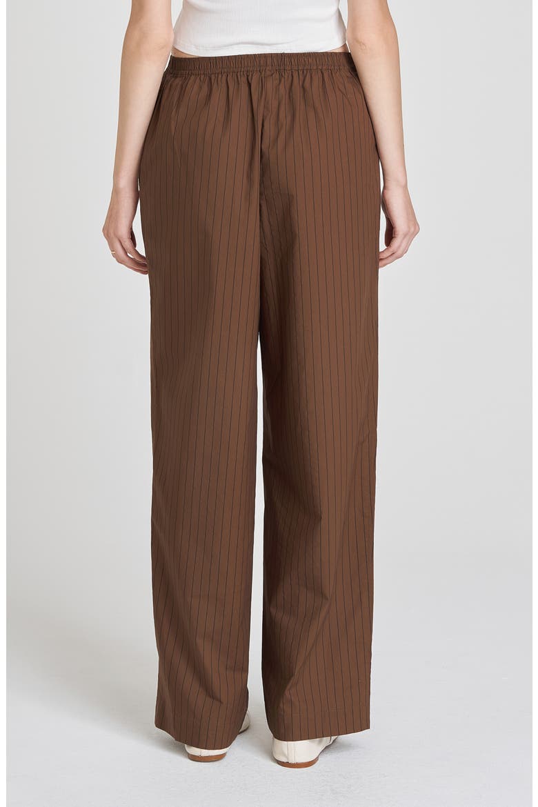 Billie Stripe Pull-On Cotton Pants, Alternate, color, BROWN-BLACK STRIPE